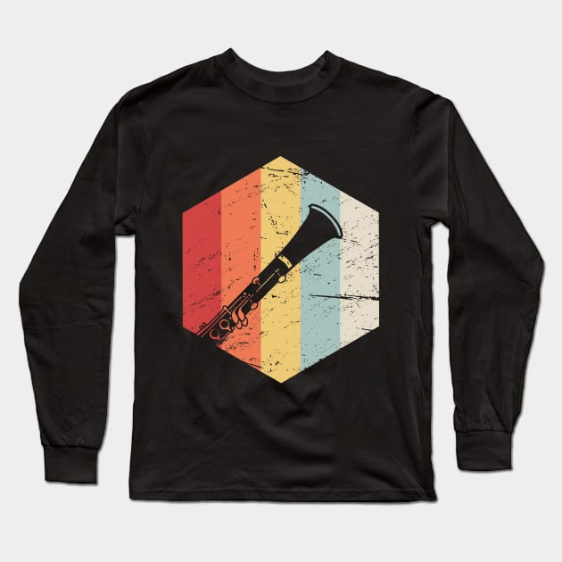 Retro Vintage Clarinet Long Sleeve T-Shirt by MeatMan